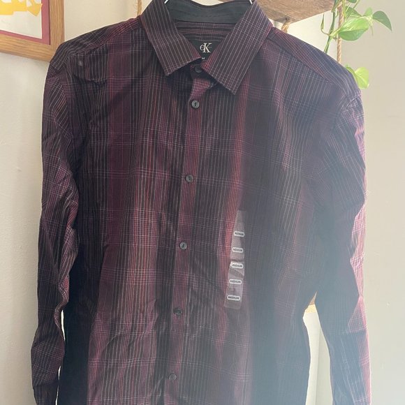 NEW Men's Calvin by Calvin Klein patterned l/s button down shirt - Picture 1 of 4